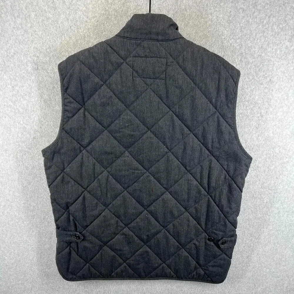 J.Crew Type Outerwear Sussex quilted vest‎ Gray Size Med NX631 Vintage EC
